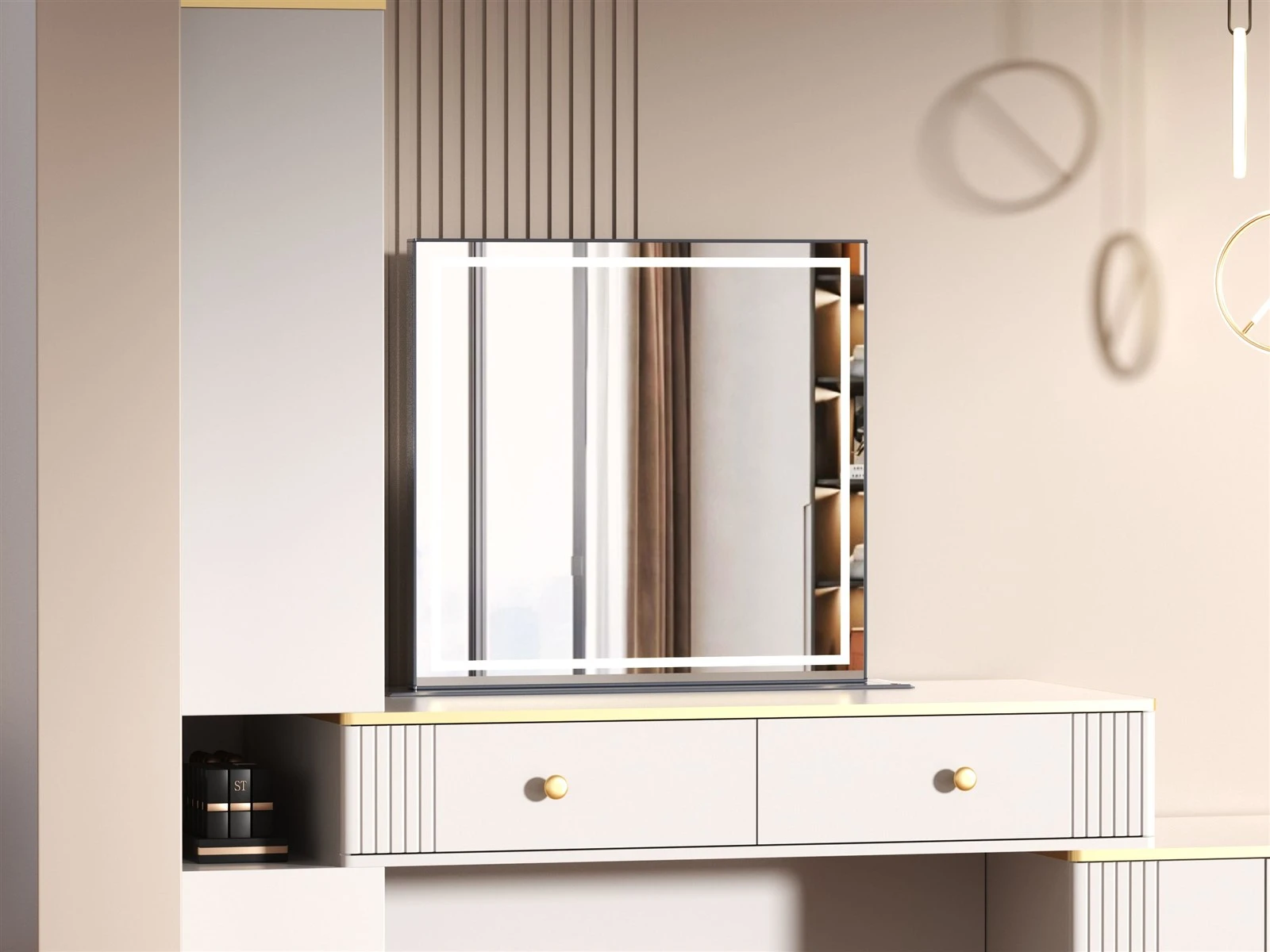 A makeup mirror made of eco-friendly mirror material A makeup mirror made of eco-friendly mirror material